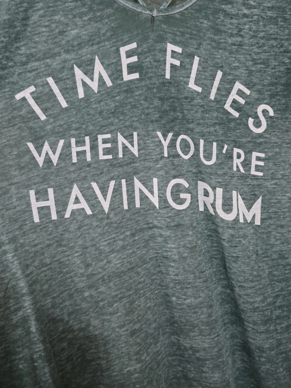 Zoe + Liv Heathered Green V-Neck Graphic Tee - Time Flies - Picture 2 of 4